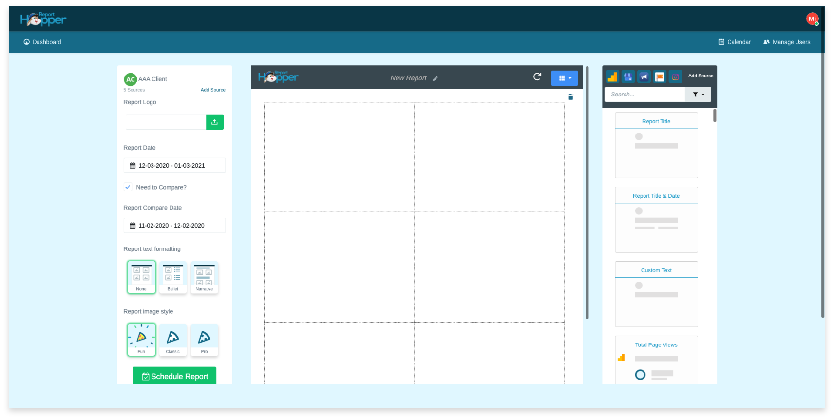 screenshot of Report Hopper